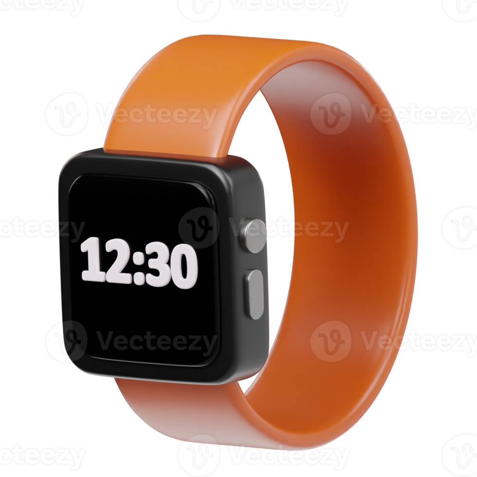 Smart watch icon 3d render isolated png