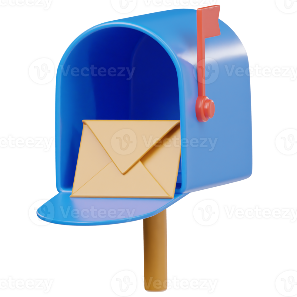 Mailbox icon 3d rendering illustration png