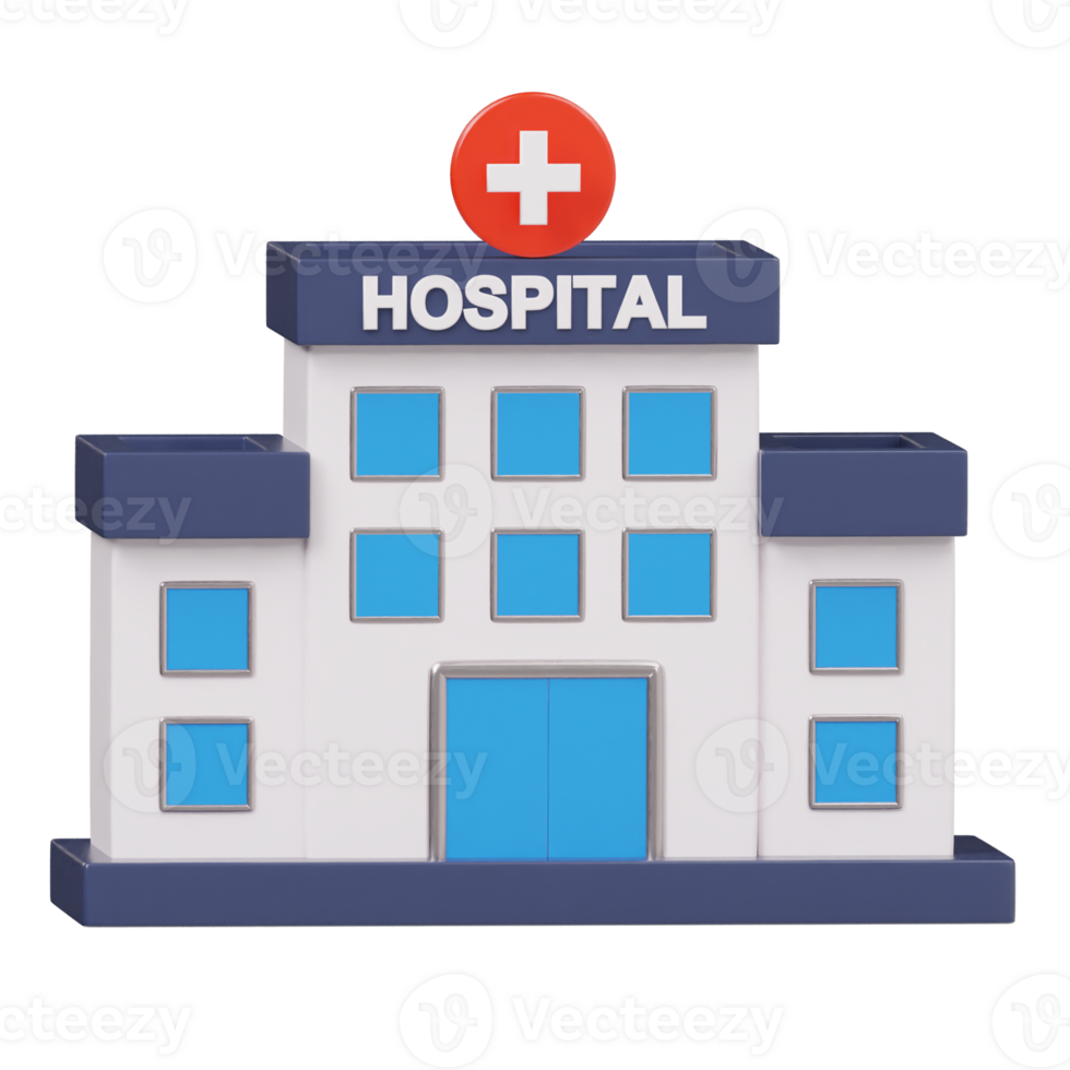 Hospital building 3d icon png