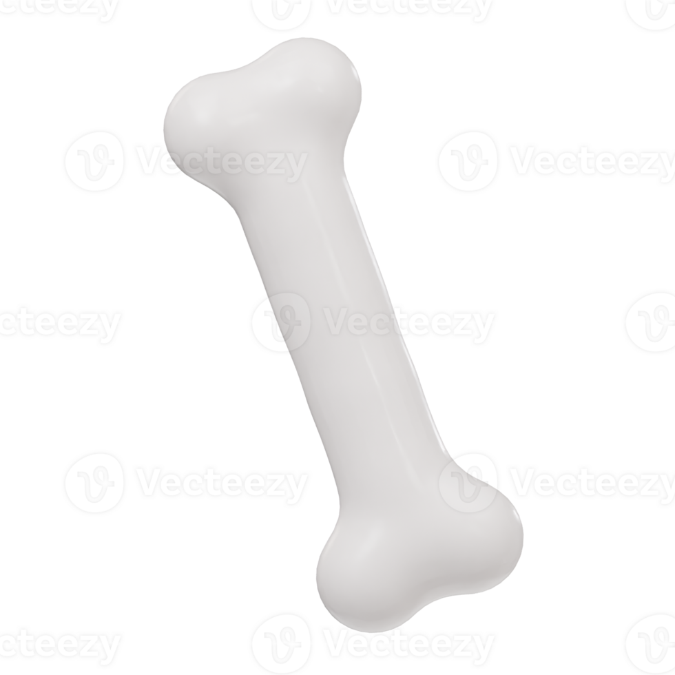 3d bone icon isolated rendering png