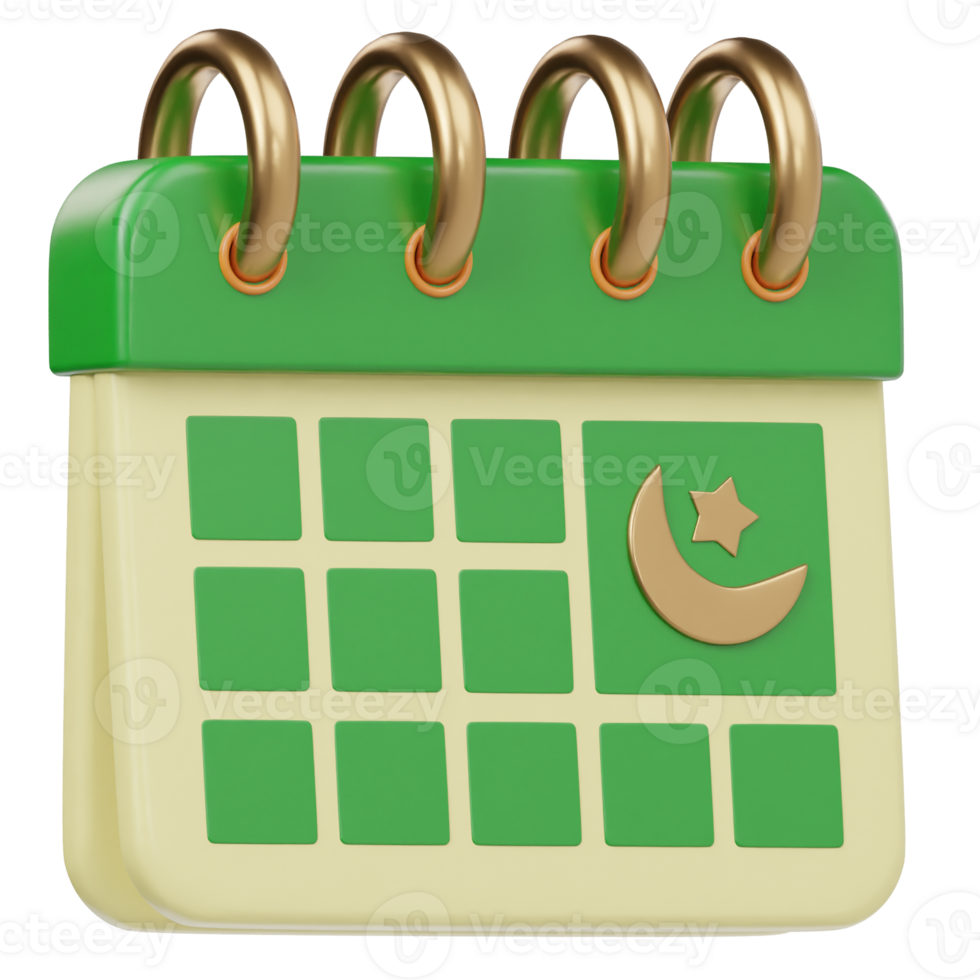 Ramadan calender icon 3d render illustration png