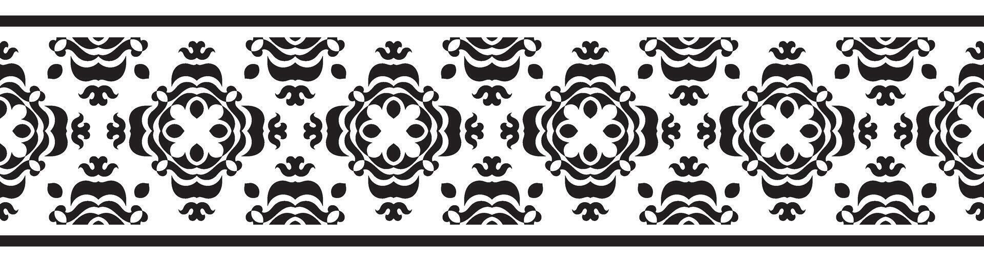 Ornamental Floral Border in Vintage Style. vector