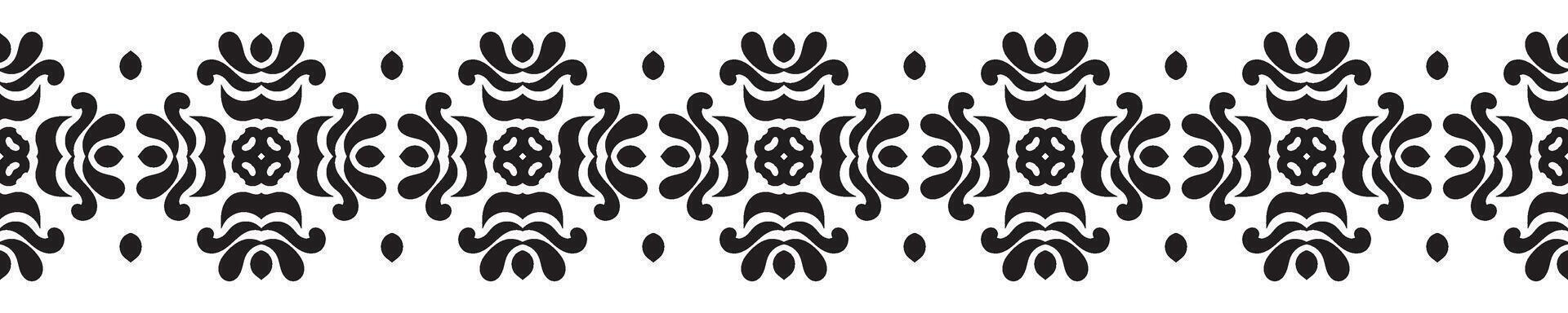 Ornamental Floral Border for Vintage Fabric. vector