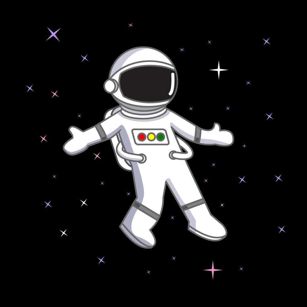 Astronaut floating on space cartoon design vector