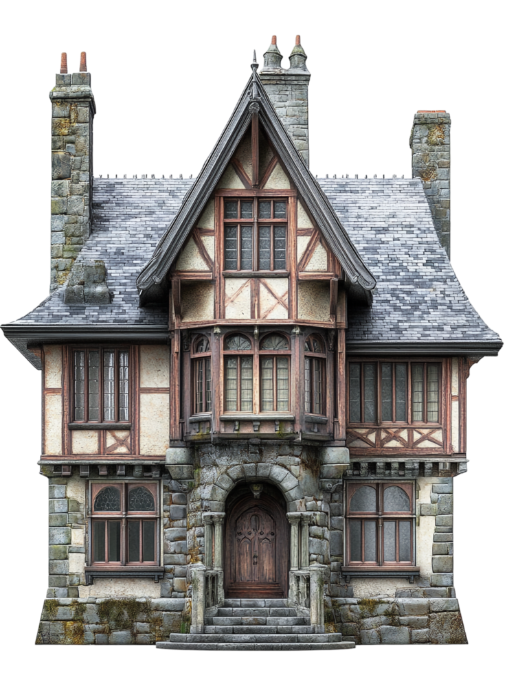 The manor house is depicted over transparent background png