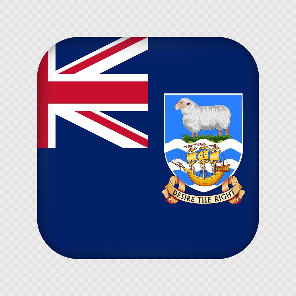 Falkland Islands square flag with gradient. illustration. vector