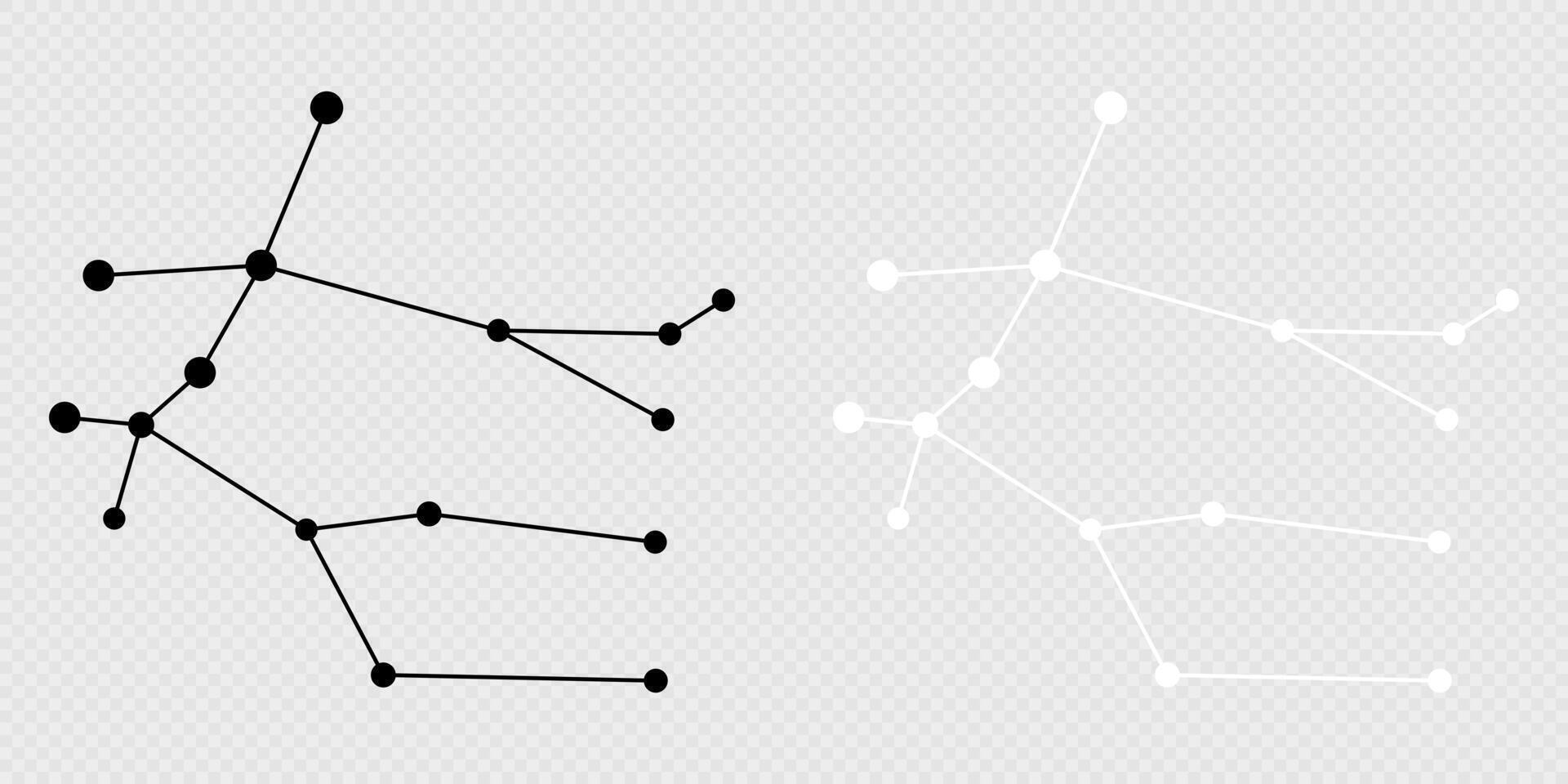Gemini constellation map set. illustration. vector