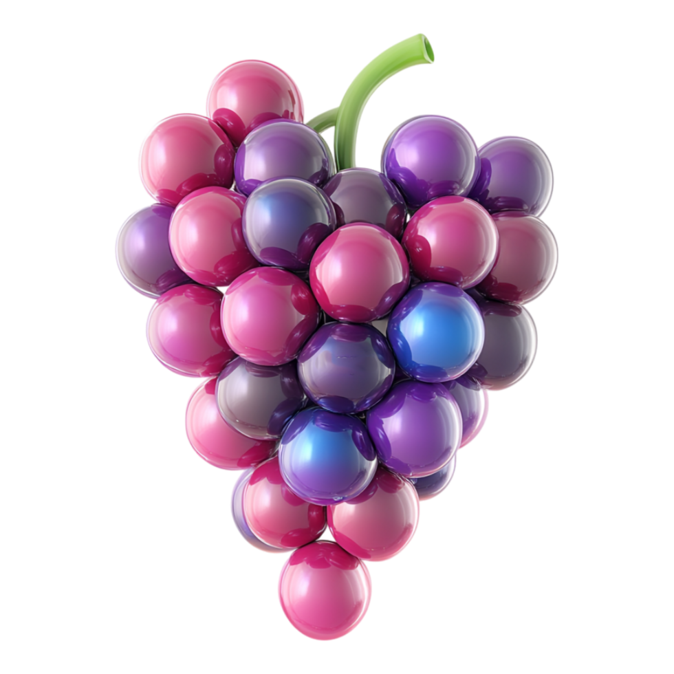 Grapes against transparent background for food-related content, educational materials, or cheerful visual element png