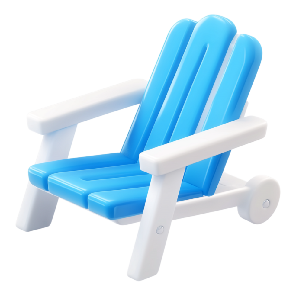 3d Beach Folding Chair against transparent background for Summer or Vacation Theme png