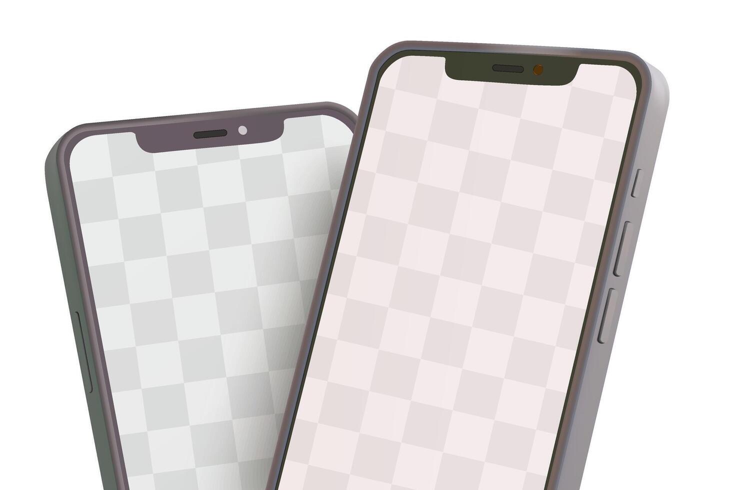 2 smartphone mockup presentation scene closeup vector