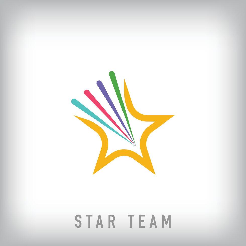 Simple star team logo. Sports event company corporate logo template. . vector