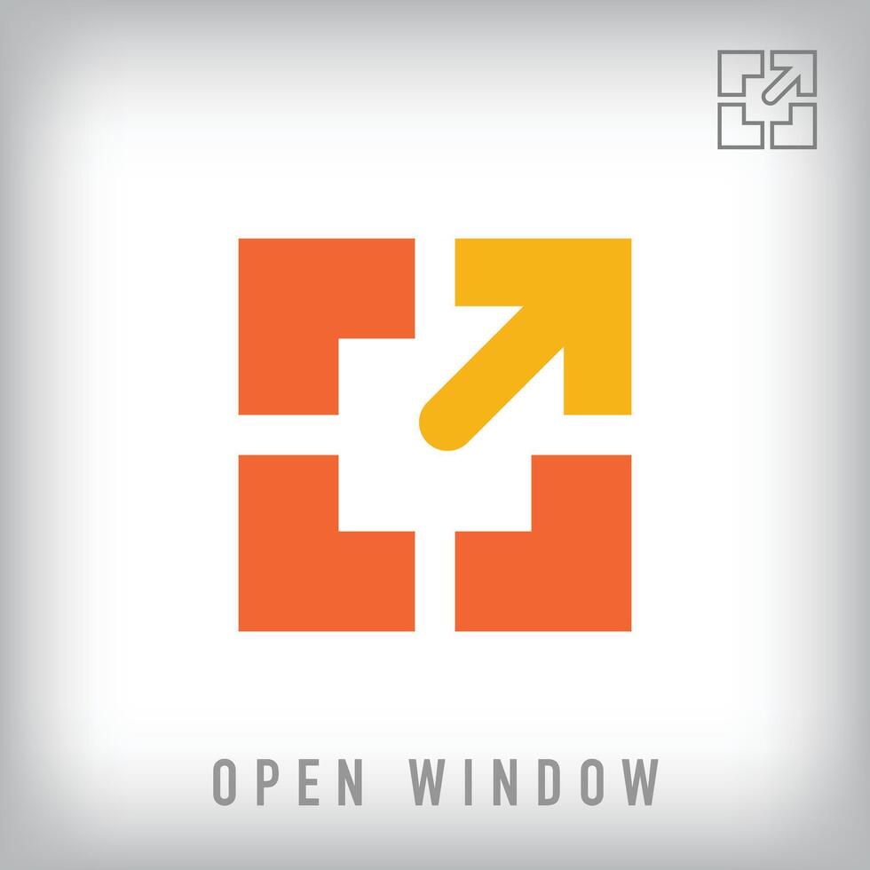 Simple open window logo. Target grow and architecture company logo template. . vector