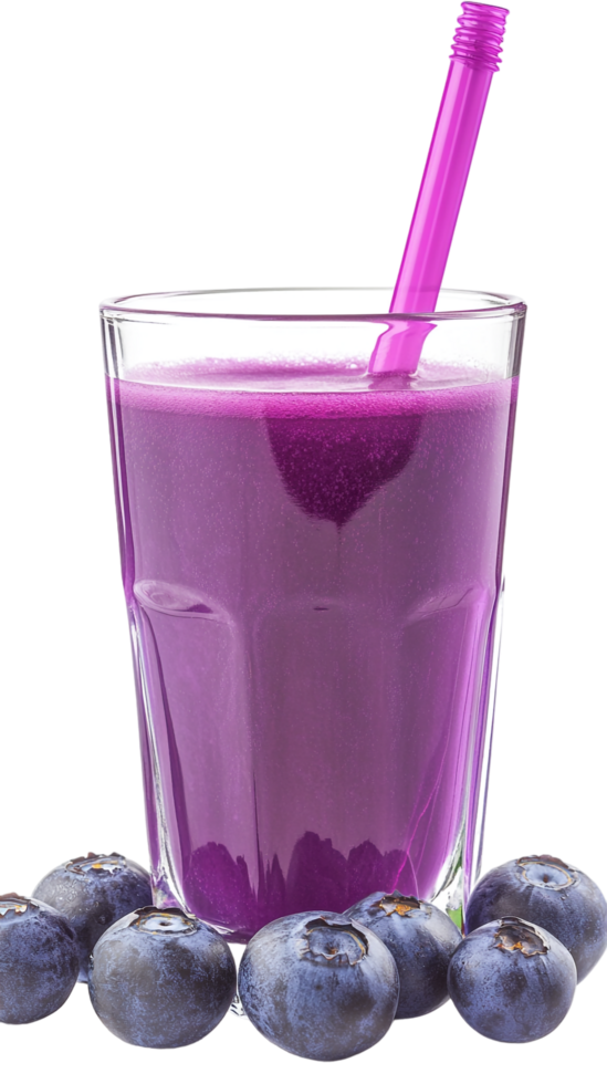 A glass of purple juice is set over a transparent background png