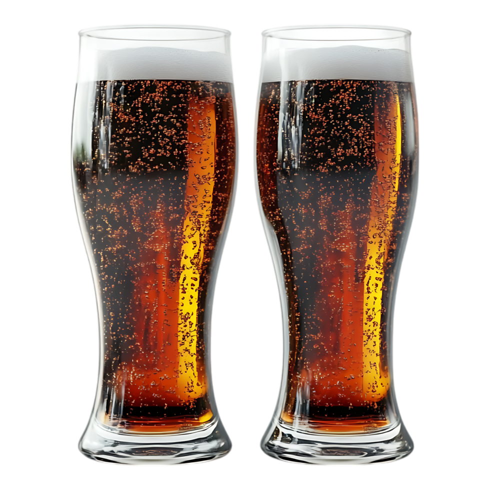 Two Glasses of Whiskey Against Transparent Background for Beverage, Bar, or Party Design Projects png