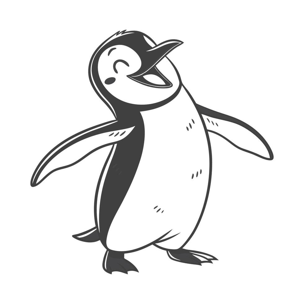 A penguin is standing in a cartoon style vector