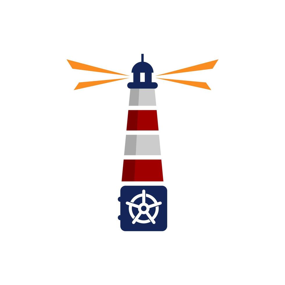 lighthouse with red and white stripes vector