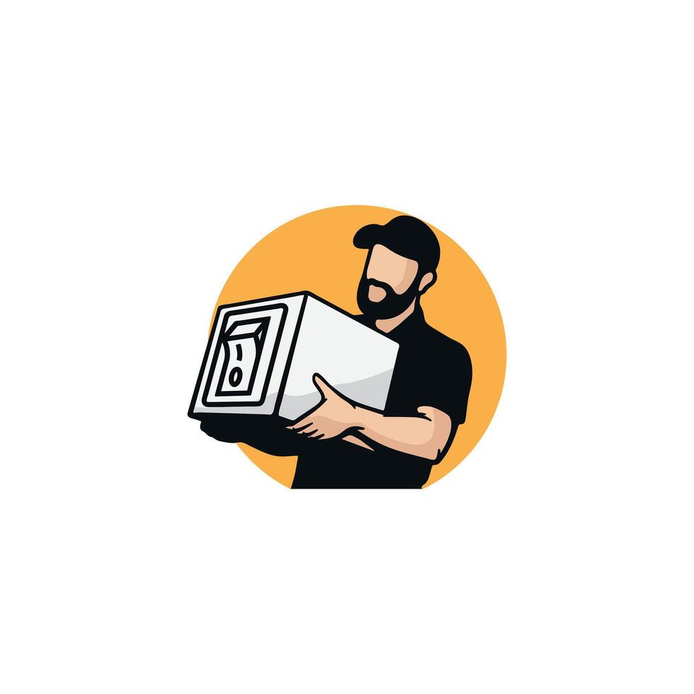 man in a black shirt vector