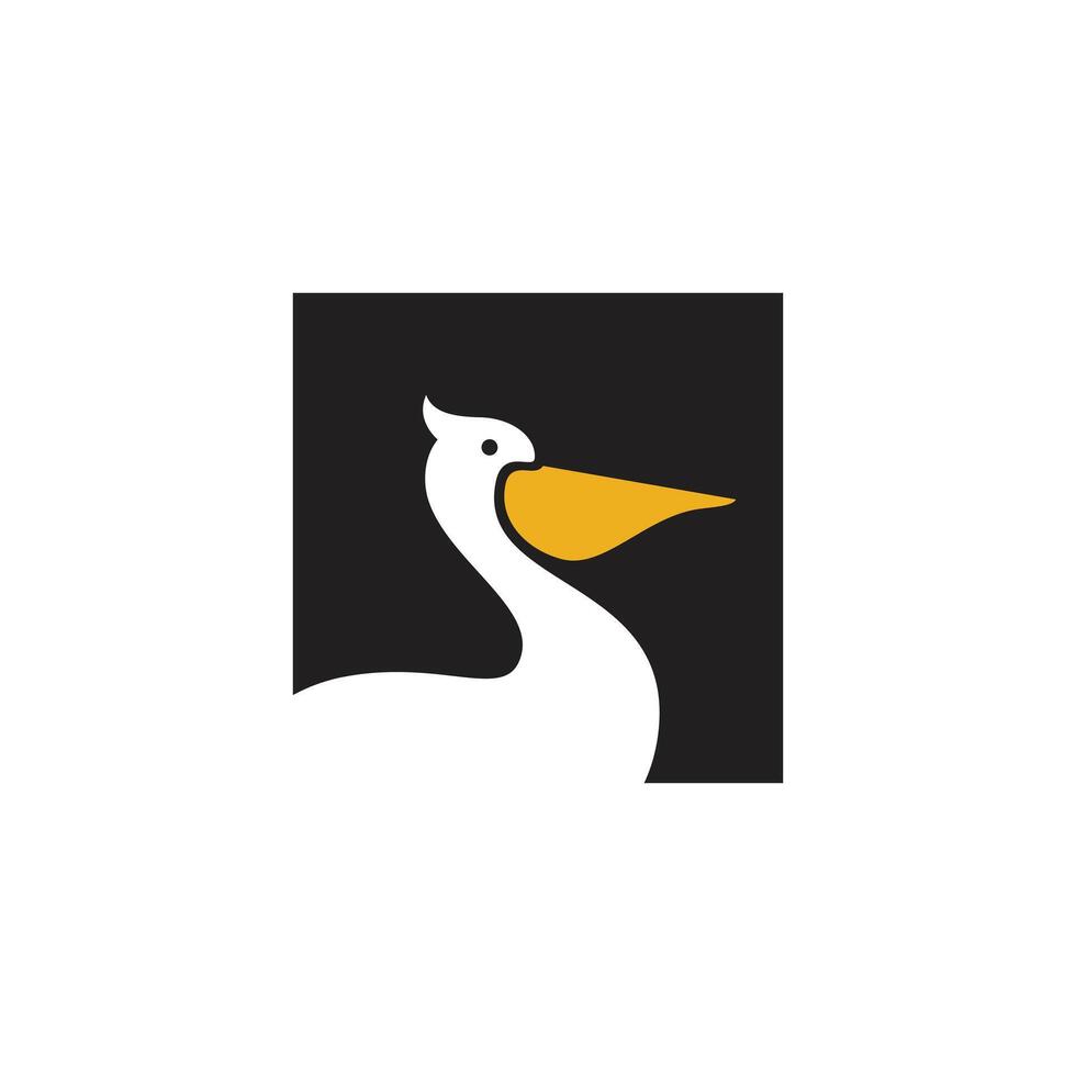 pelican with a yellow beak vector