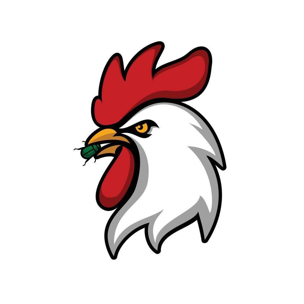 rooster's head with a red comb vector