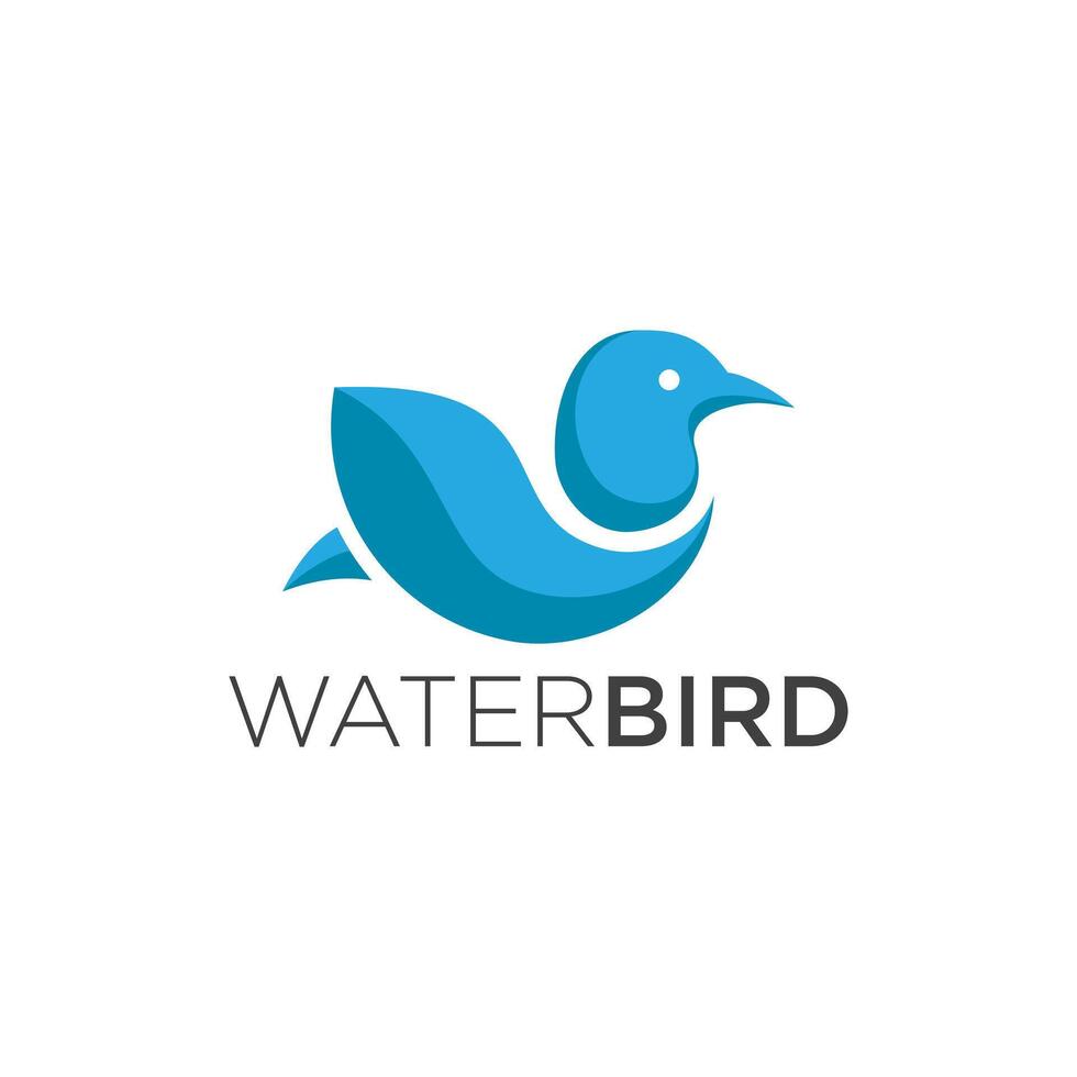 stylized blue bird vector
