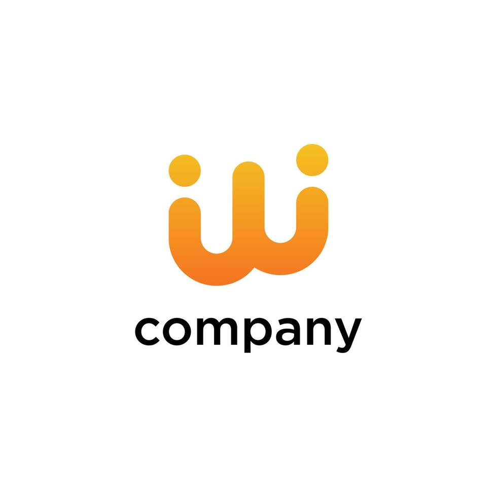 orange stylized 'W' vector