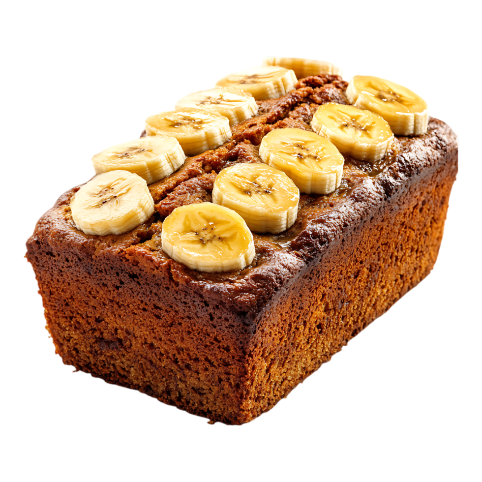 Banana Bread Against Transparent Background for Bakery, Dessert, or Culinary Design Projects png
