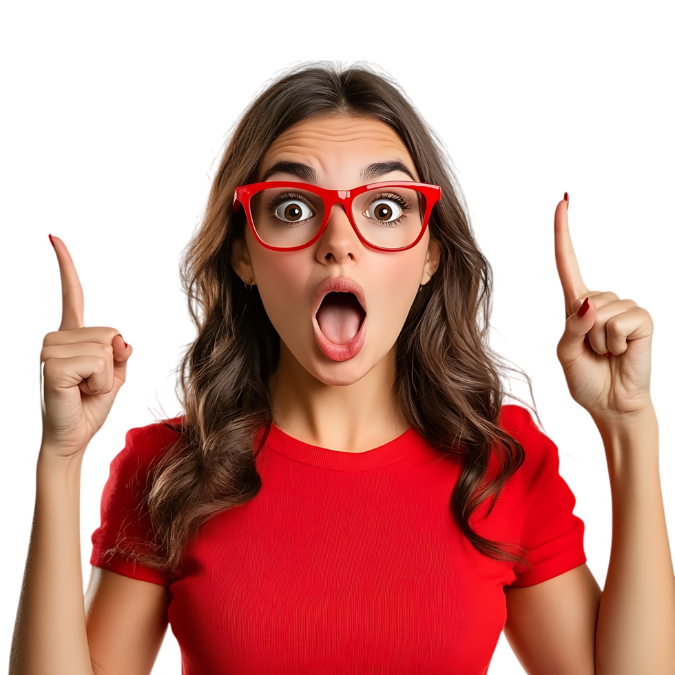 Girl with Hand Raised Against Transparent Background for Educational, Interactive, or Character Design Projects png