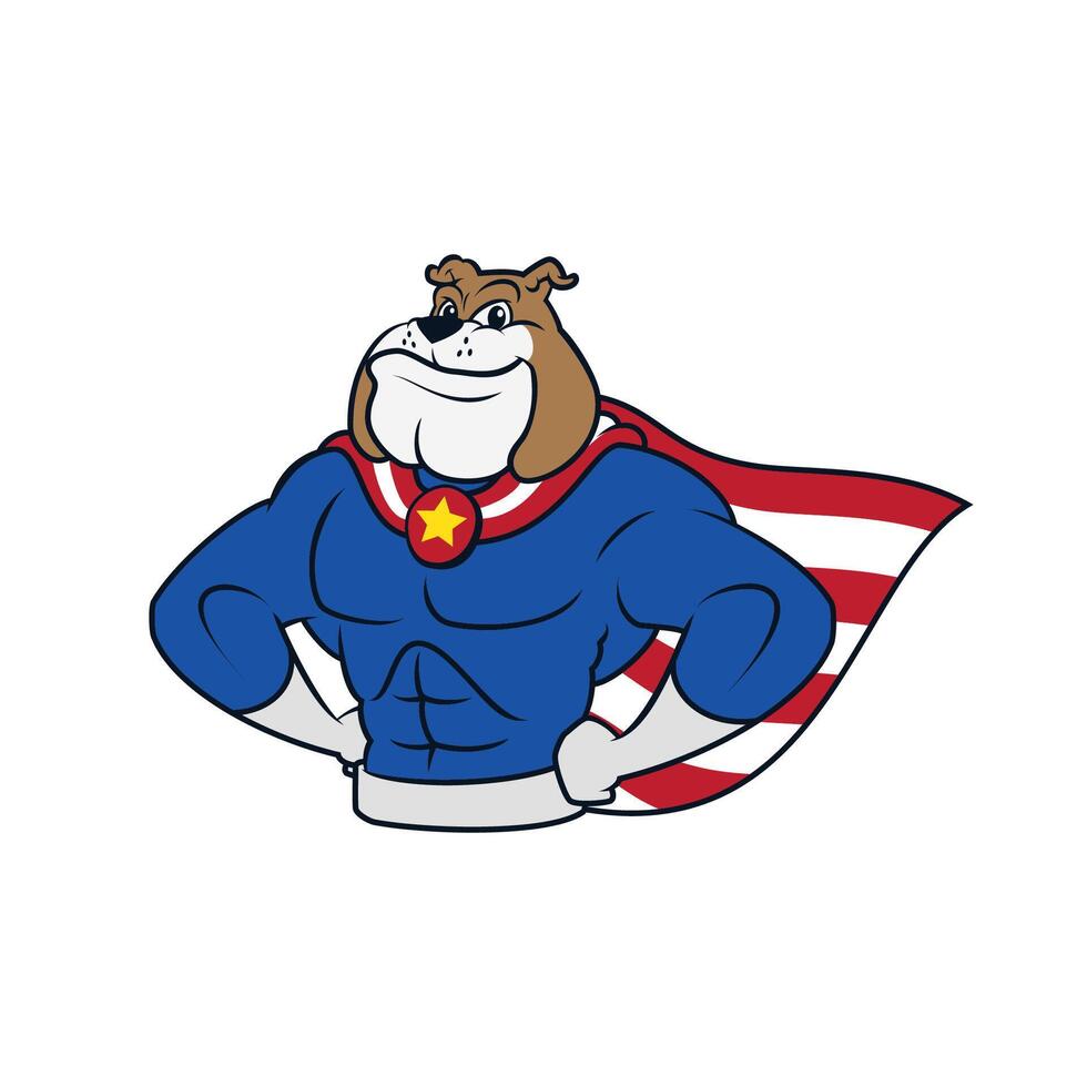 superhero blue bulldog vector