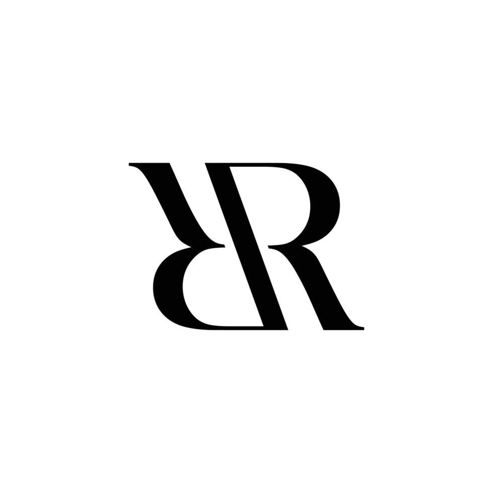 overlapping letter 'R's in black on a white vector