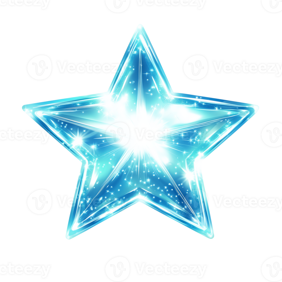Radiant Blue Star Sparkling with Cosmic Light and Brilliance png