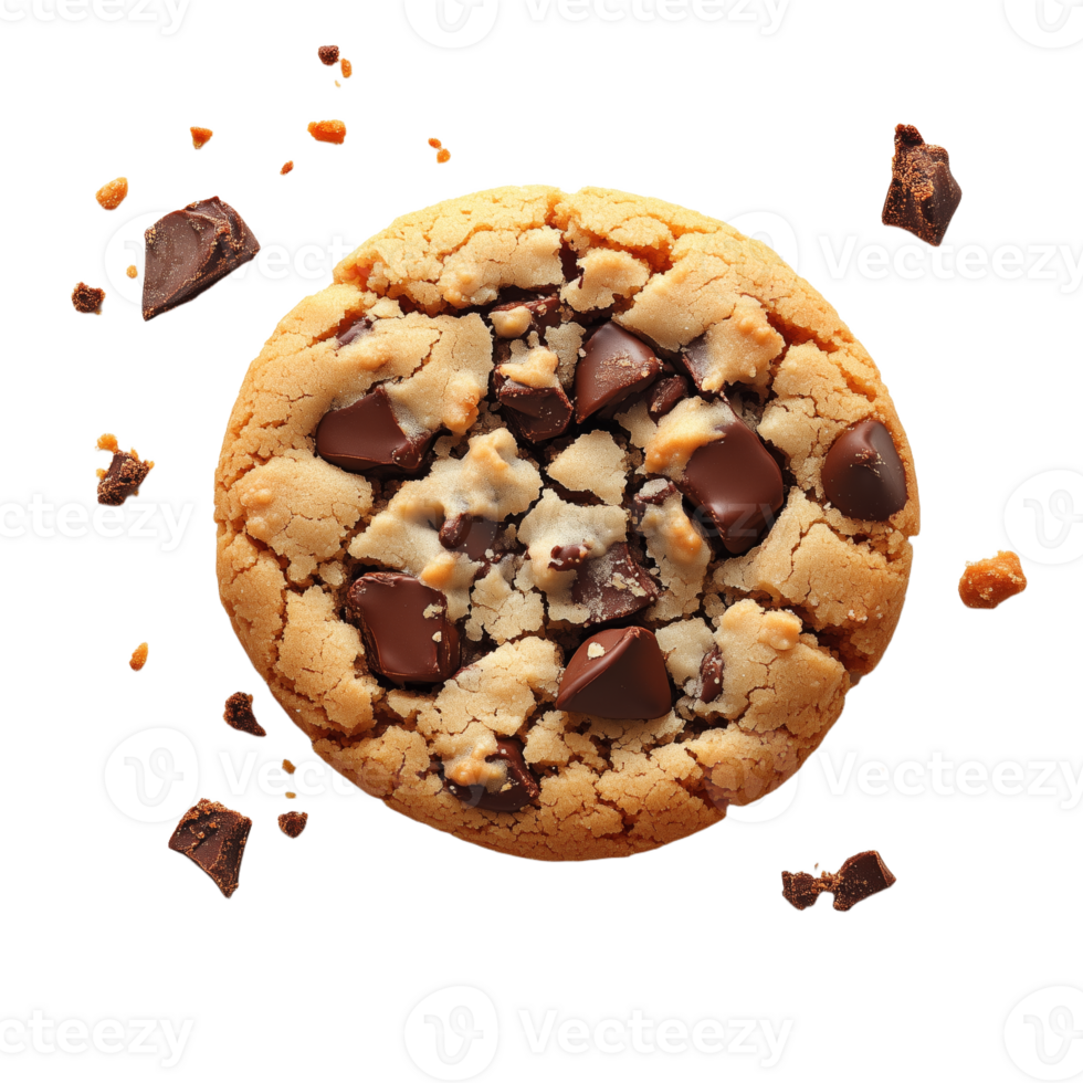 Delicious Chocolate Chip Cookies with Crispy Crumbs and Chunks png