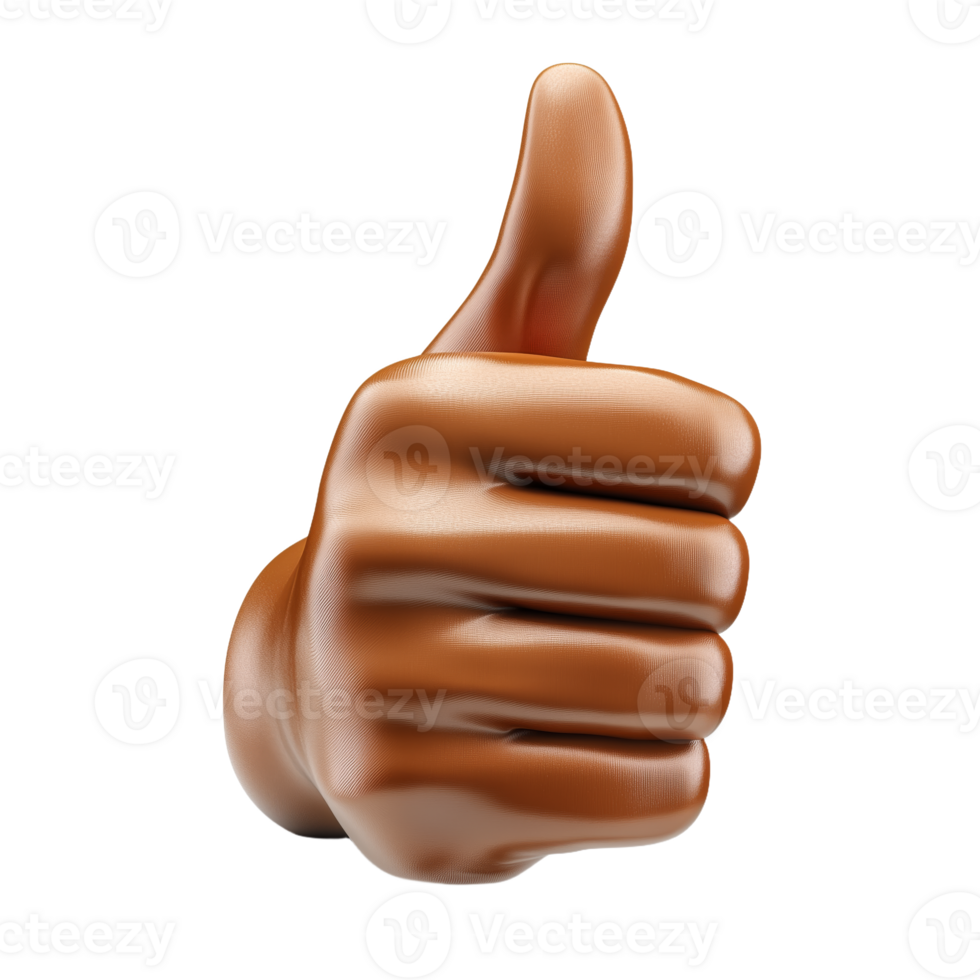 3D Hand Gesture Representing Approval with Thumbs Up Symbol png
