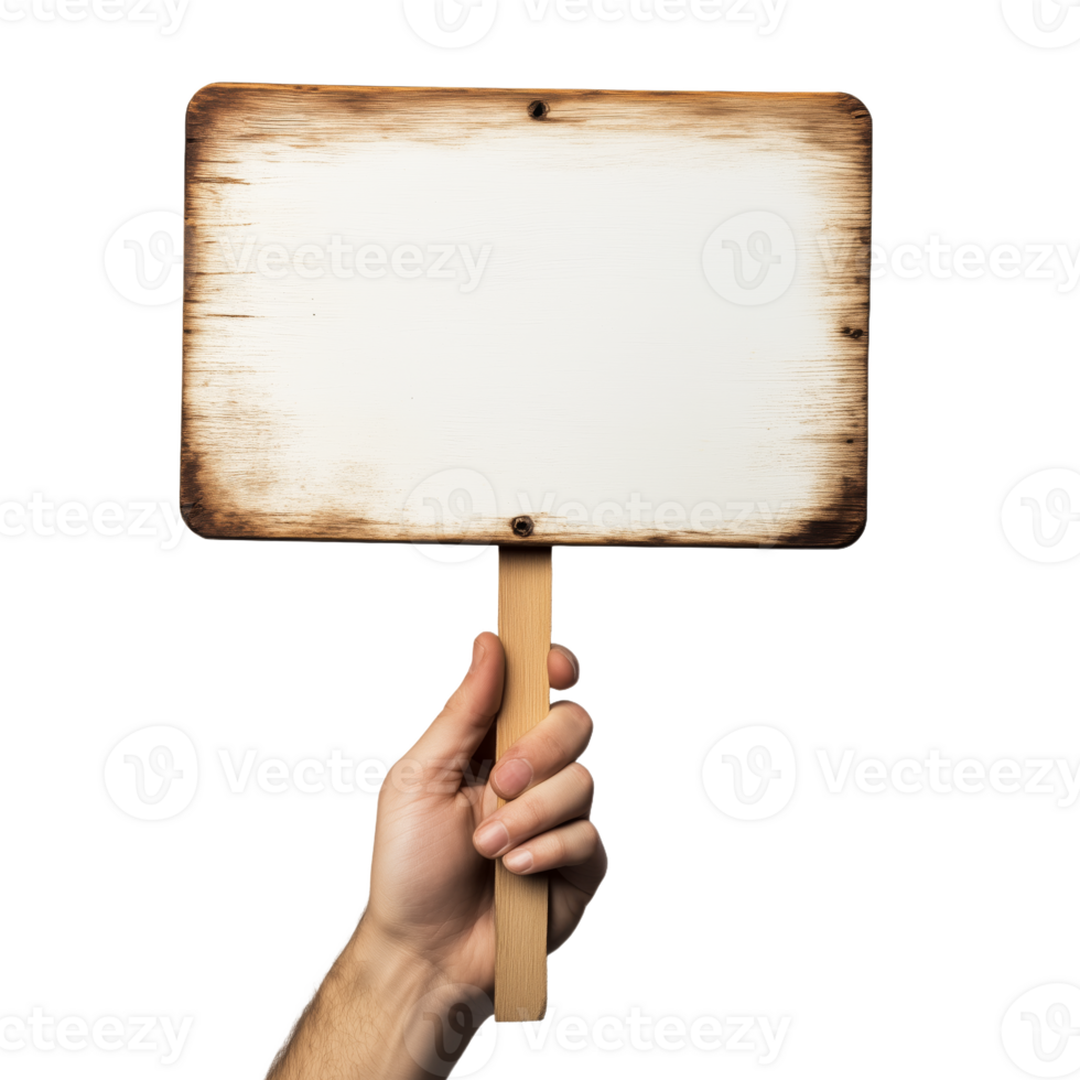 Handheld Blank Sign for Custom Messaging and Display Purposes png