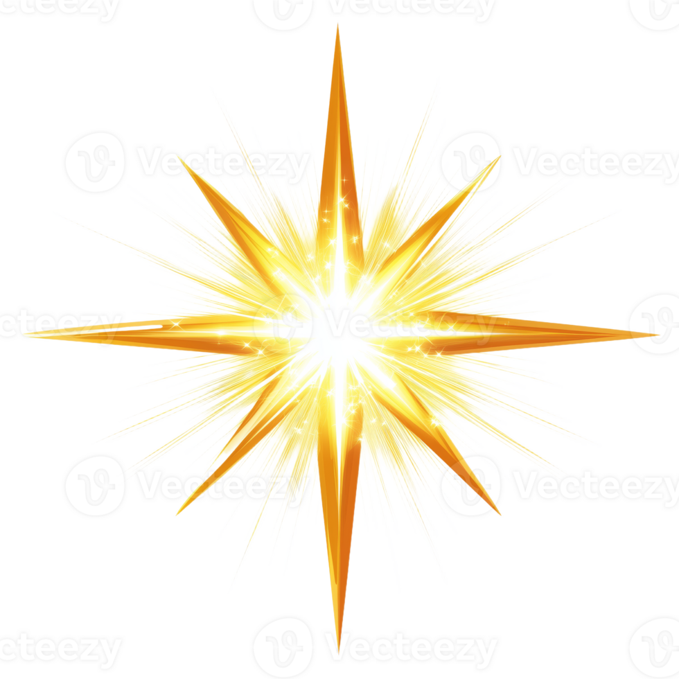A Brilliant Golden Starburst Radiating Energetic Light and Glow png