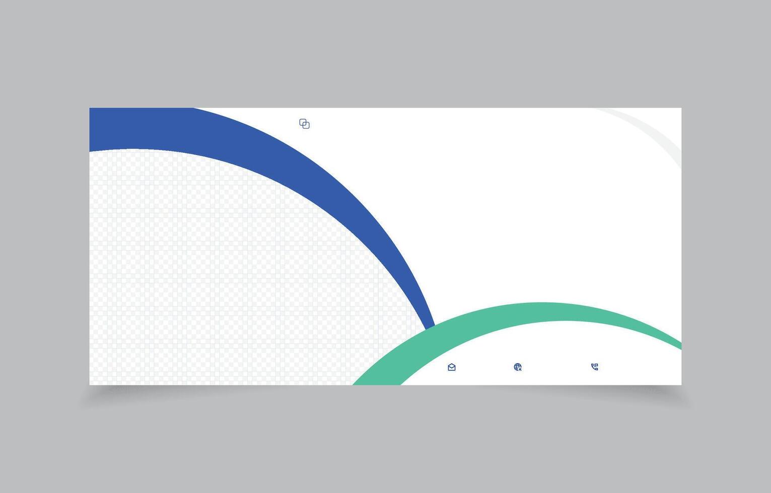 a white and blue flyer with a wave pattern vector