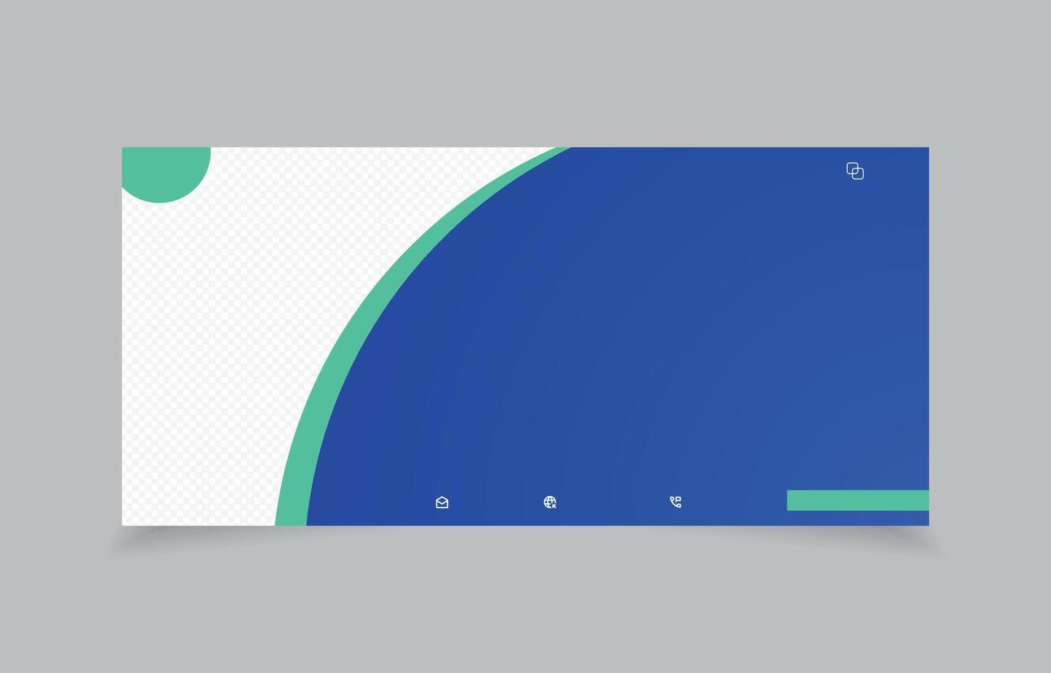 banner template design for social media and website promotion blue green color vector