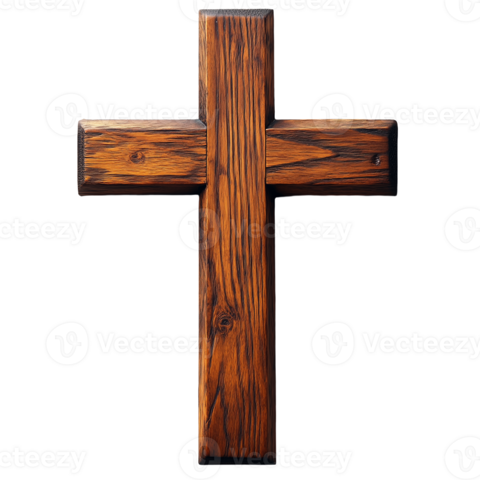 Rustic Wooden Cross Symbol Emphasizing Faith and Spirituality png