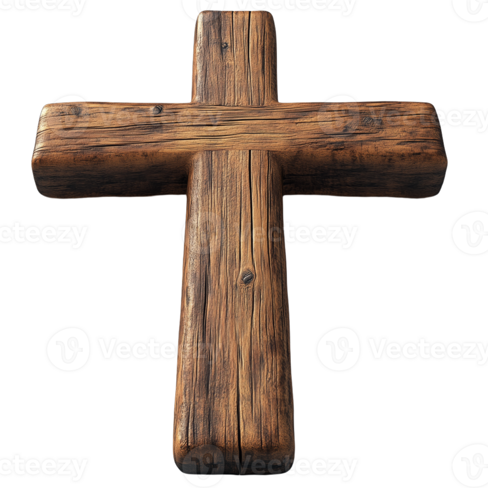Rustic Wooden Cross Symbolizing Faith and Spiritual Beauty png