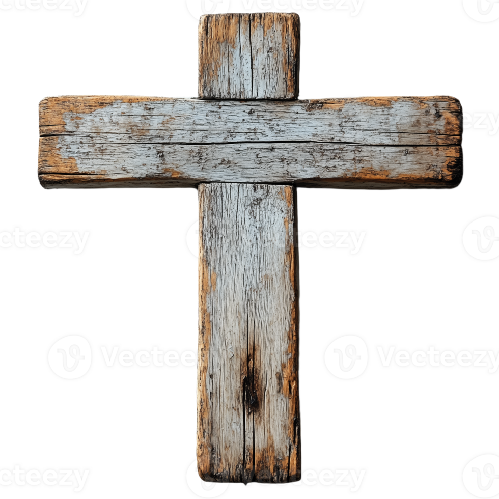 Rustic Wooden Cross Design Symbolizing Spirituality and Faith png