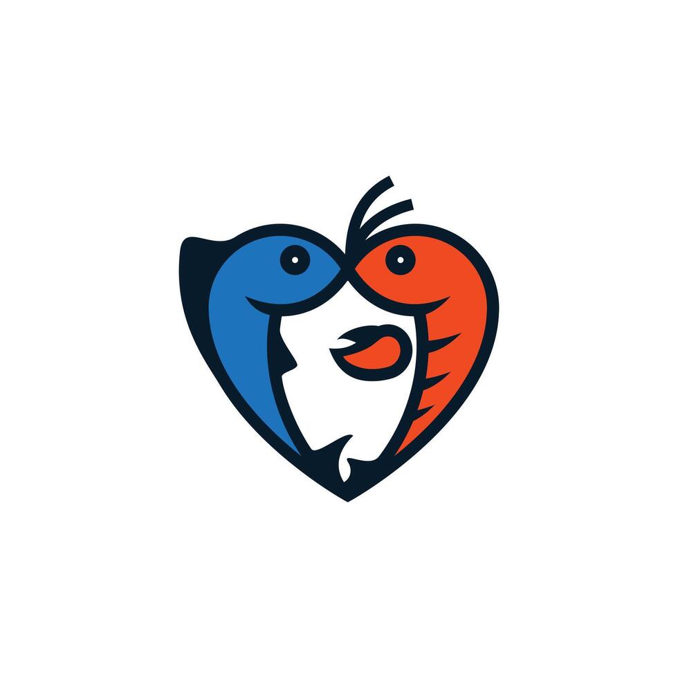 stylized logo of two fish vector