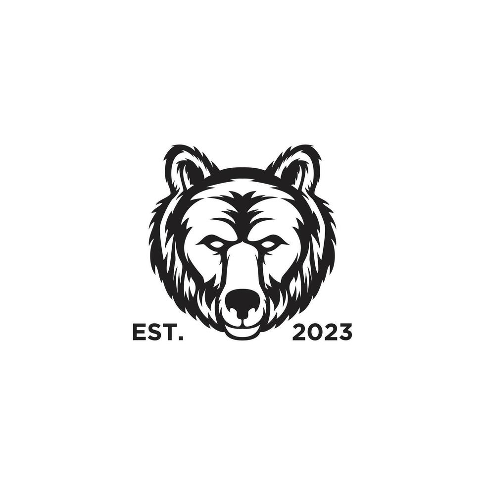 stylized bear head vector