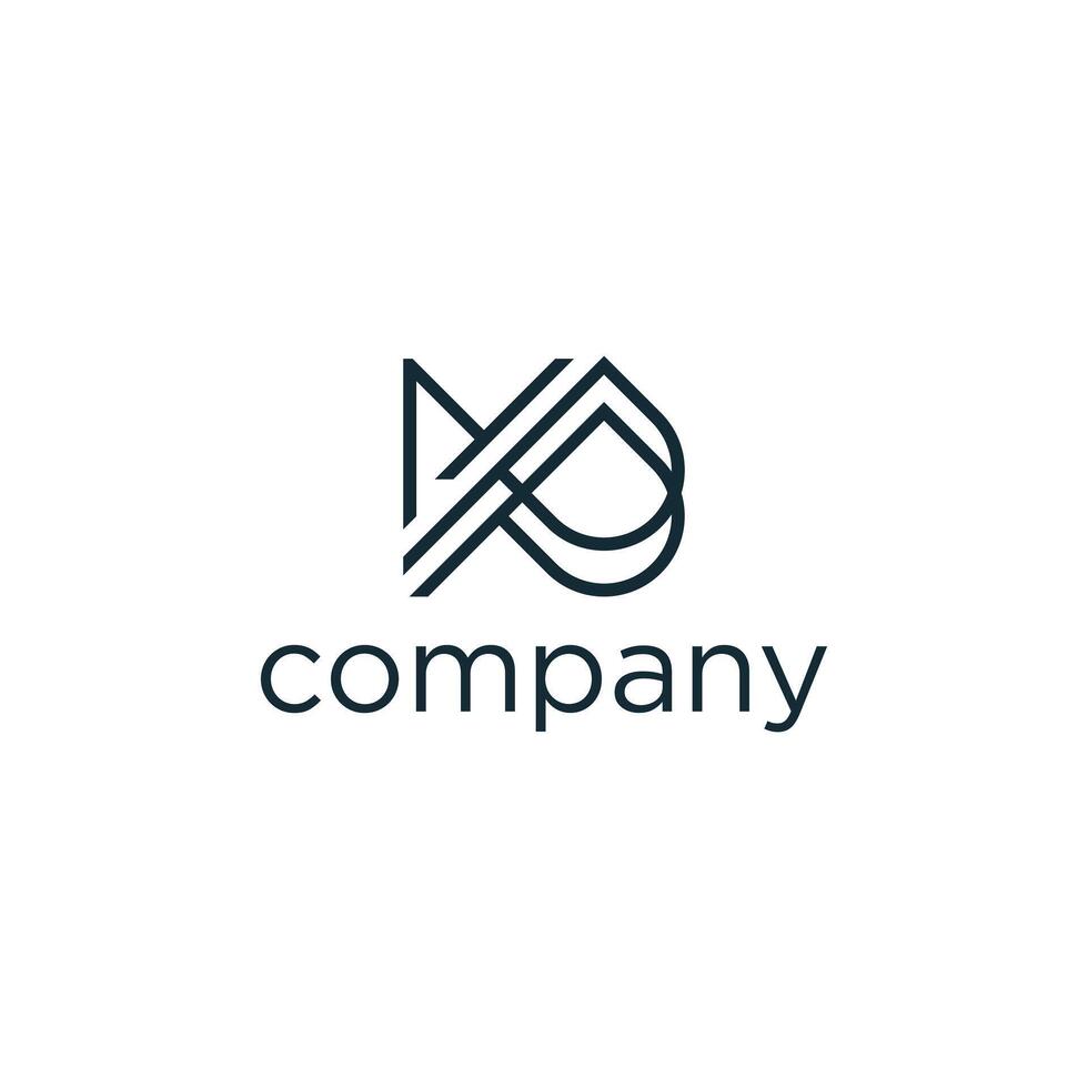 minimalist logo design MP vector