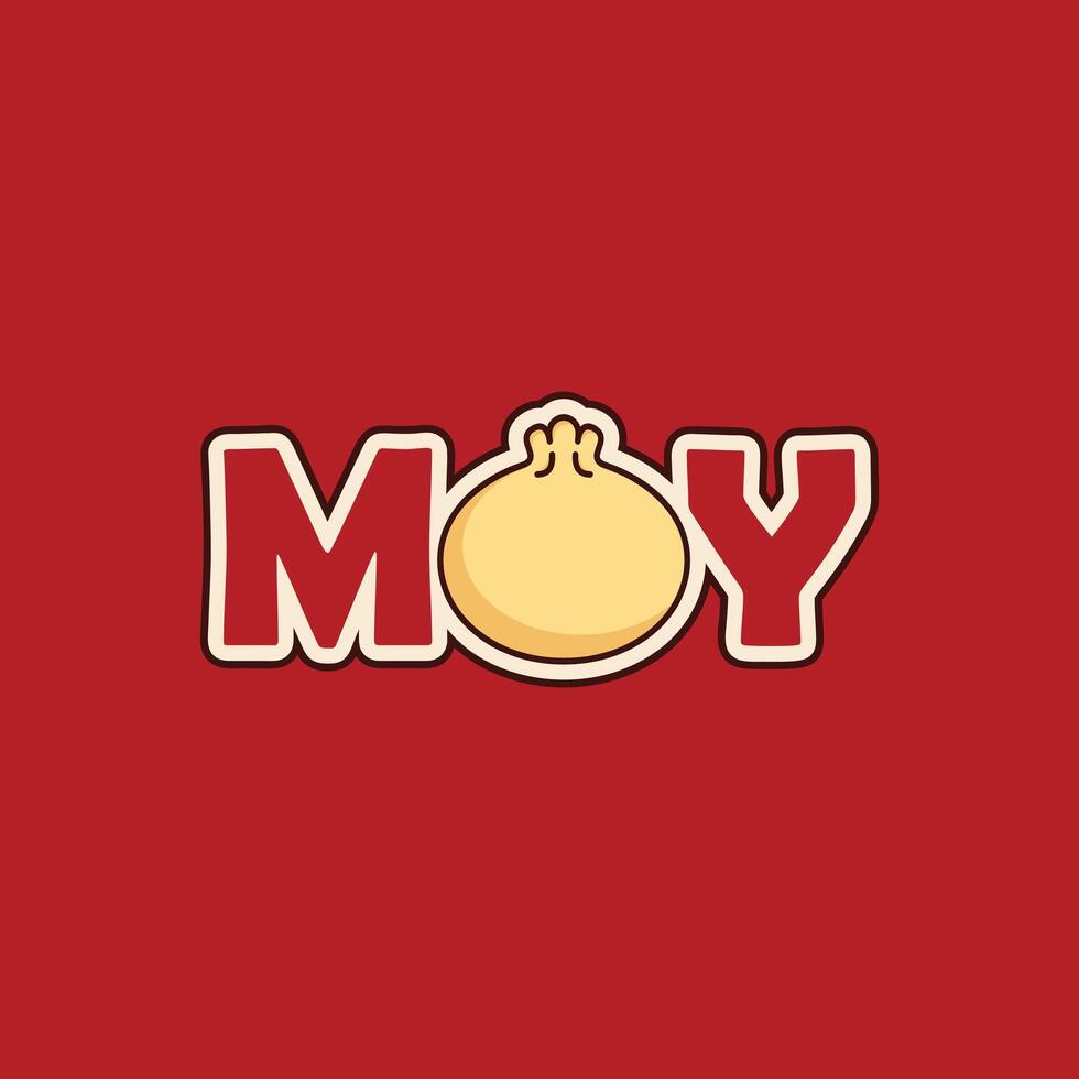 stylized dumpling on a red background. vector