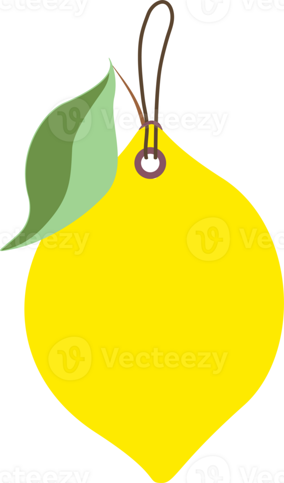 Illustration of a yellow lemon tag png