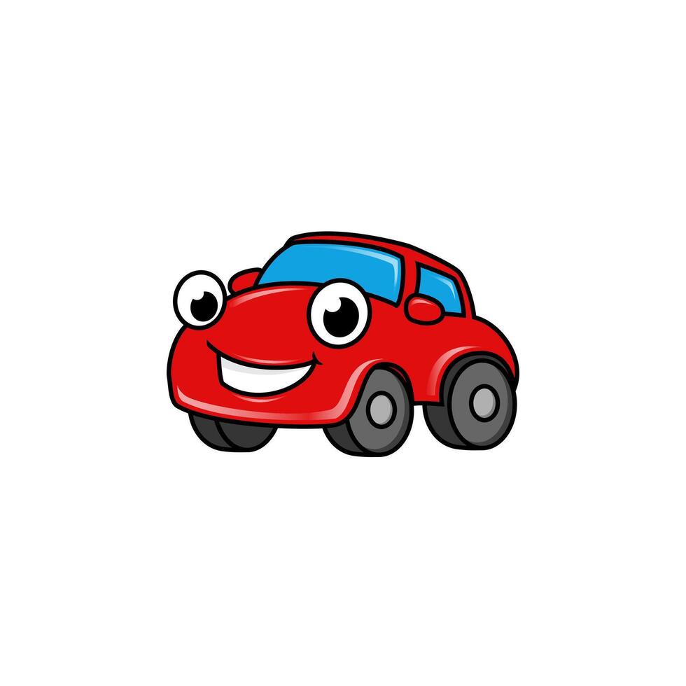 cartoon drawing of a red car vector