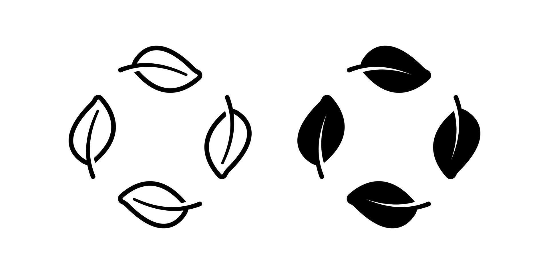 Eco icon set. Leaf Symbol. Ecology sign. for mobile concept and web design. illustration on white background vector