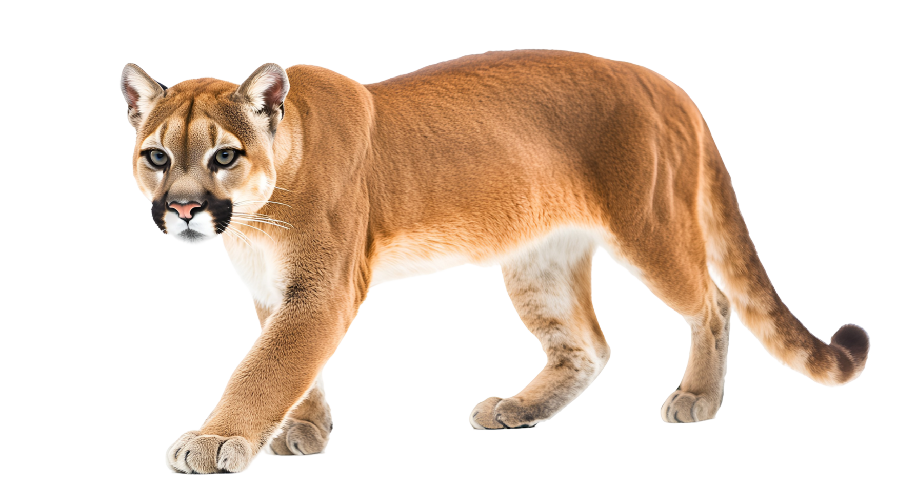 A Walking Mountain Lion with Transparent Background png