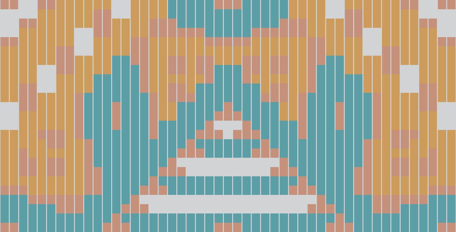 Retro Ikat Design Pattern Drawingfolk Embroidery, Aztec Geometric Ornament Print. Design for Carpet, Wallpaper, Clothing, Wrapping, Fabric vector