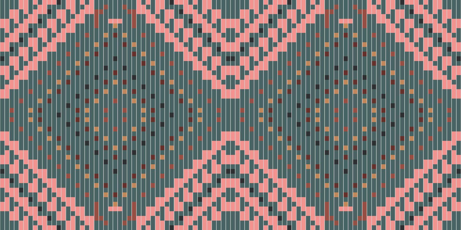 Sari Border Ikat Print Patternfolk Embroidery, Aztec Geometric Ornament Print. Design for Carpet, Wallpaper, Clothing, Wrapping, Fabric vector