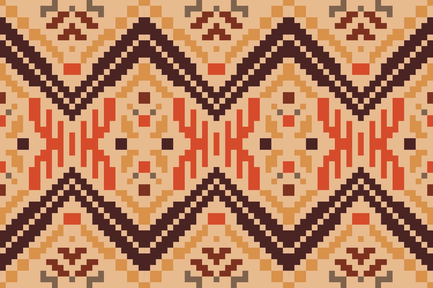 Aztec Ikat Print Patternfolk Embroidery, Aztec Geometric Ornament Print. Design for Carpet, Wallpaper, Clothing, Wrapping, Fabric vector